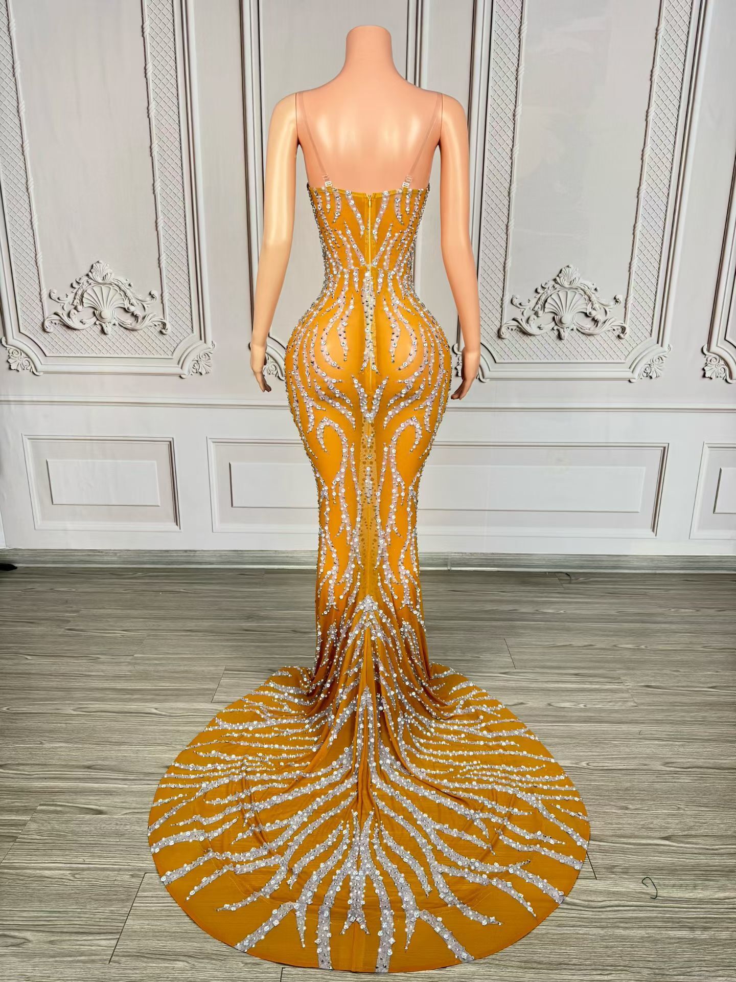 Crystal Embellished Evening Gown