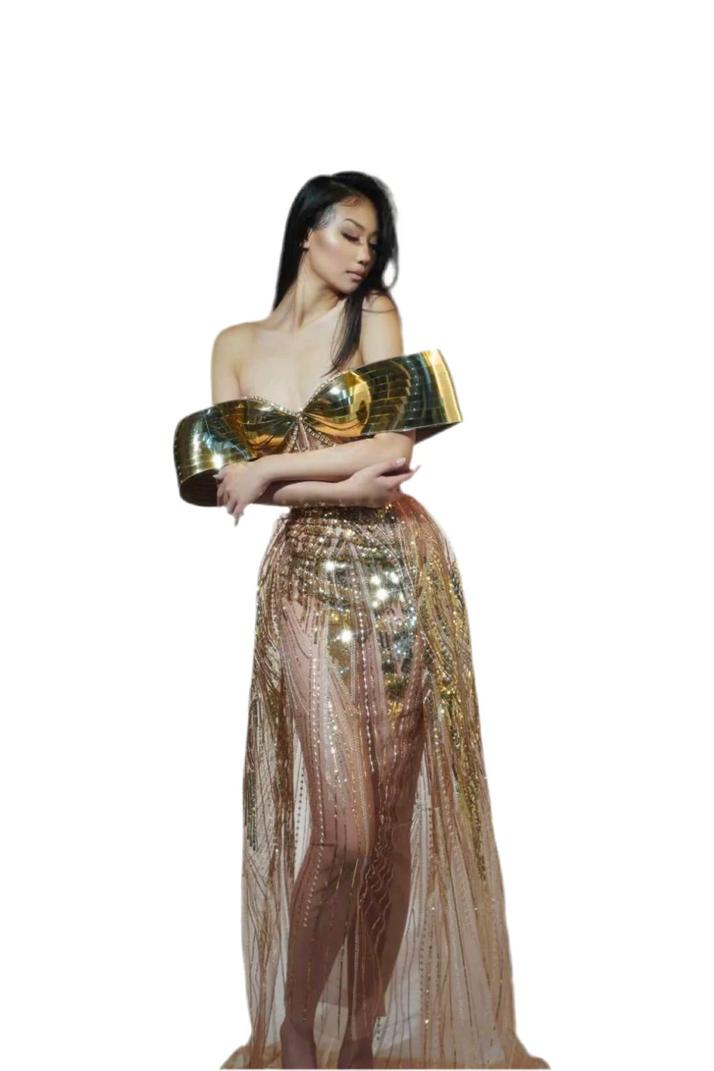 Radiant Gold Evening Gown