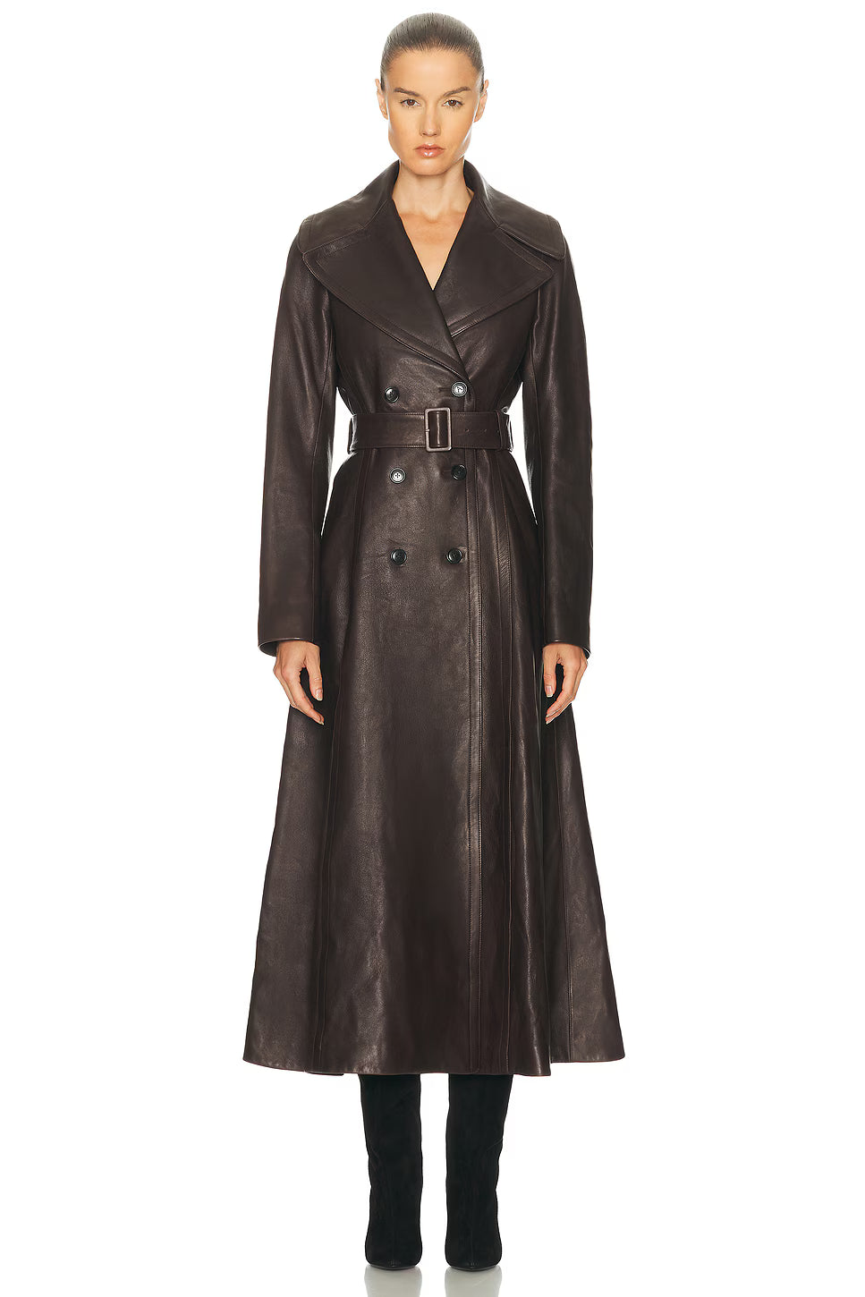 ALAÏA Long Leather Coat