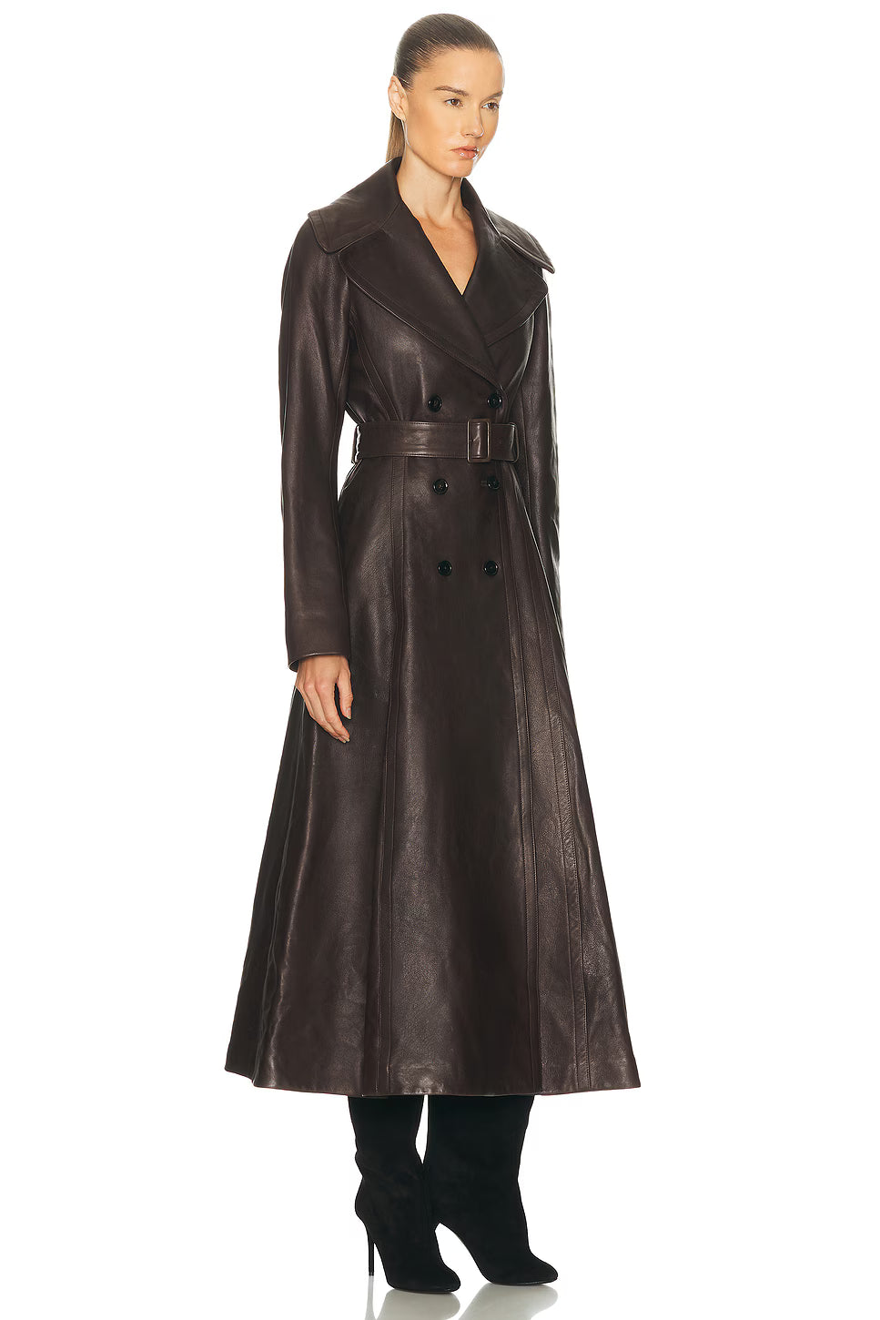 ALAÏA Long Leather Coat