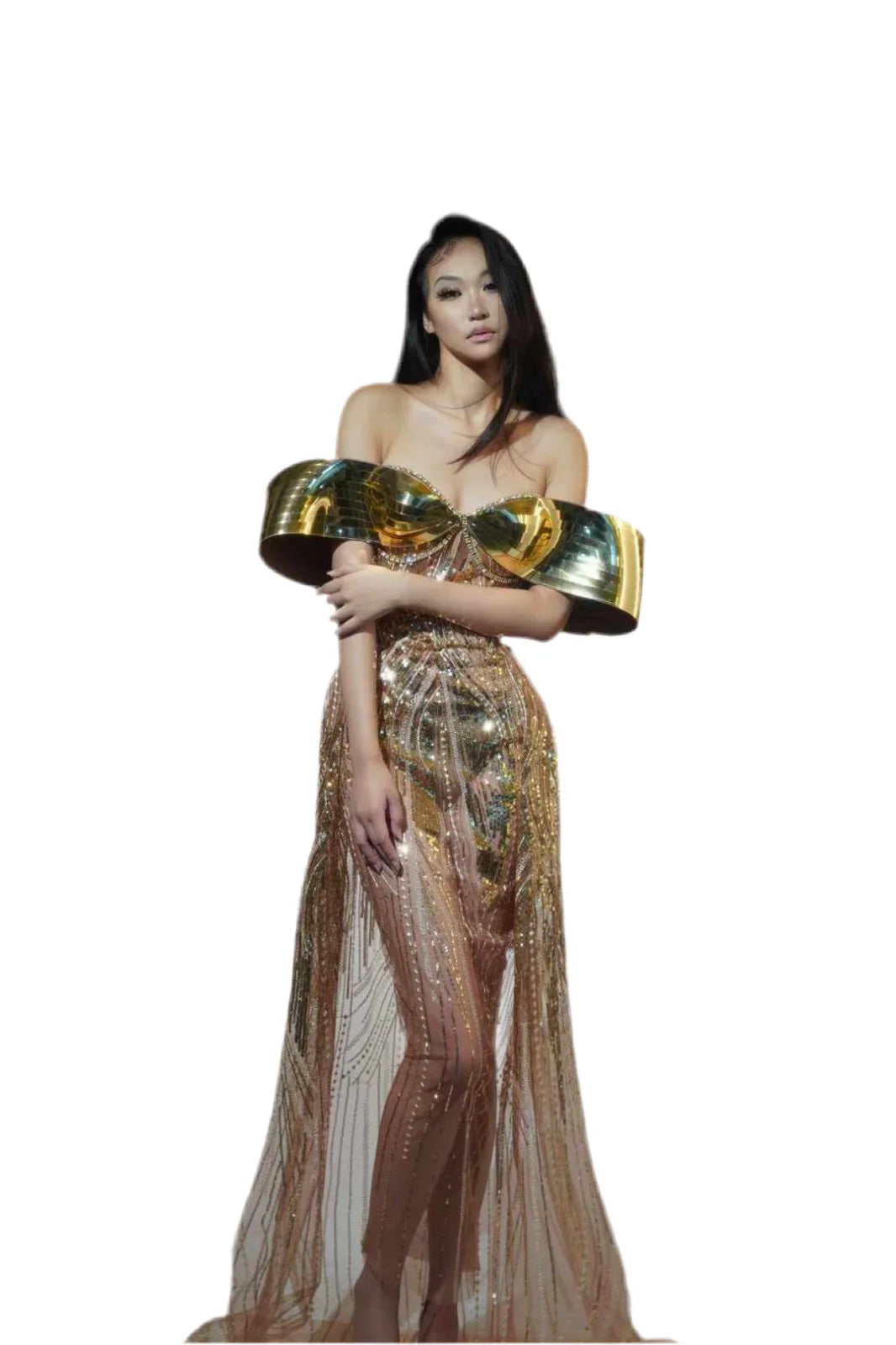 Radiant Gold Evening Gown