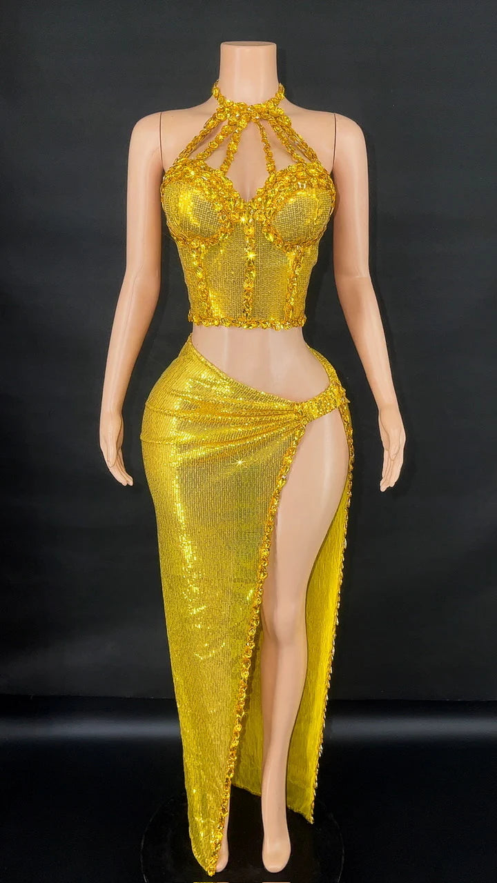 Golden Glamour Sequin Dress