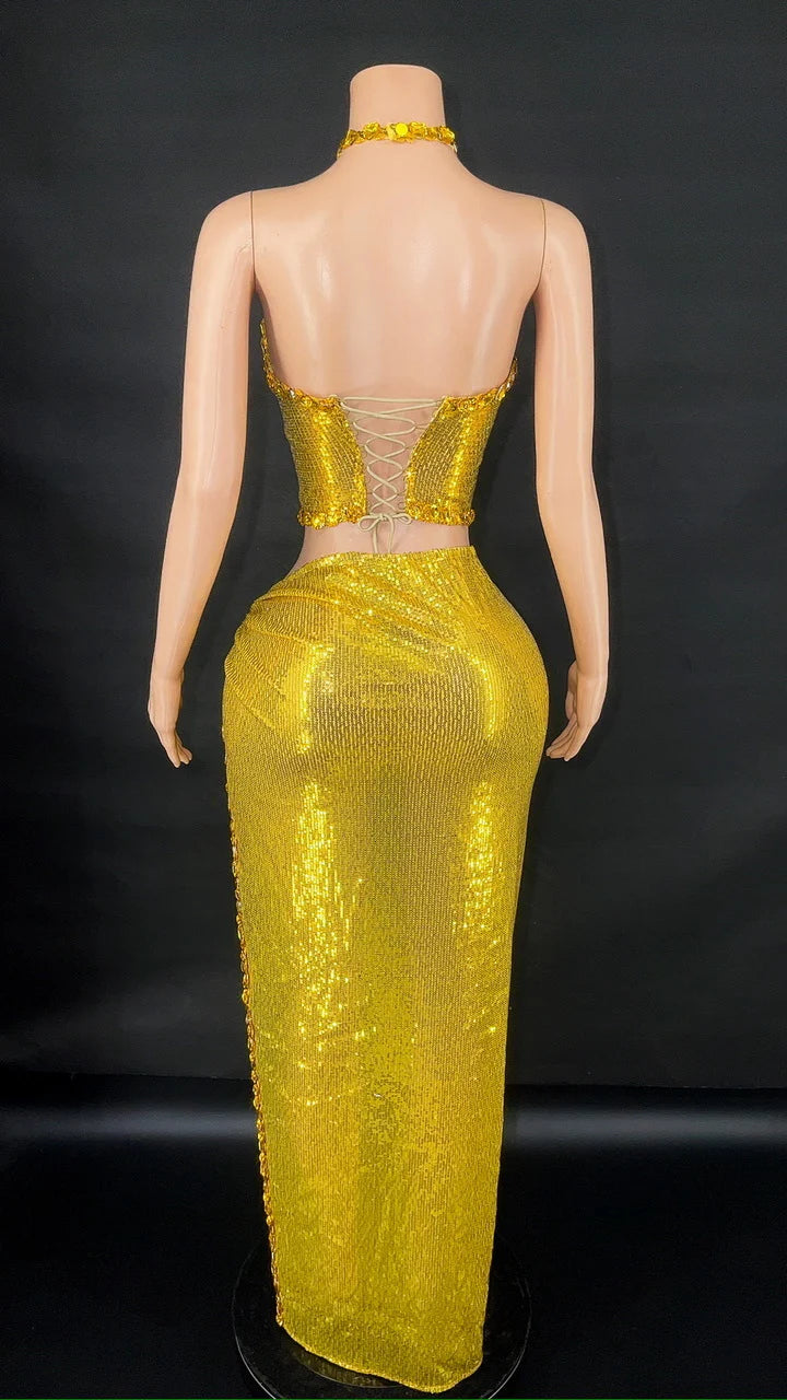 Golden Glamour Sequin Dress