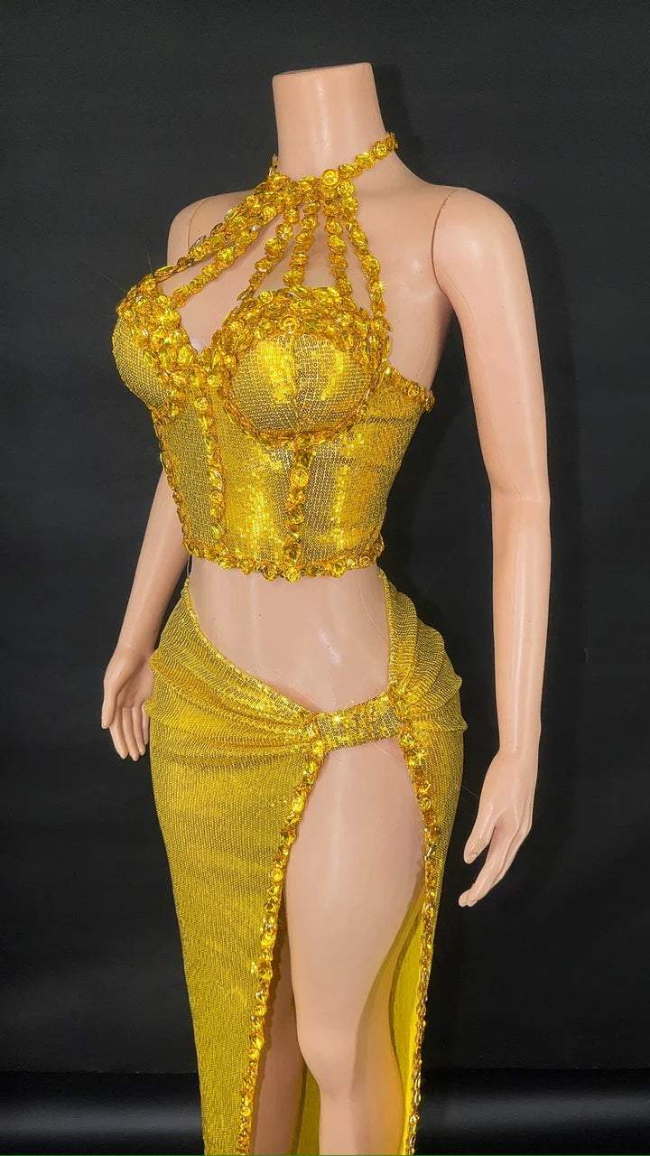 Golden Glamour Sequin Dress