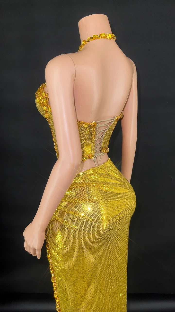 Golden Glamour Sequin Dress