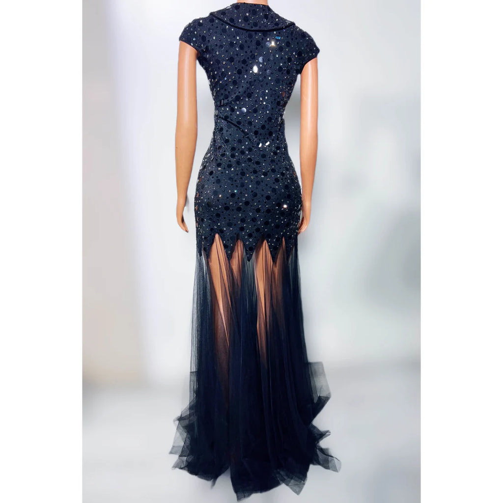 Black Sequined Gala Gown