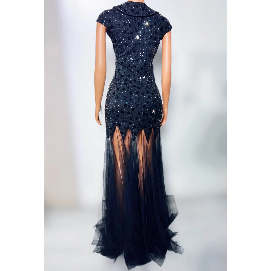 Black Sequined Gala Gown