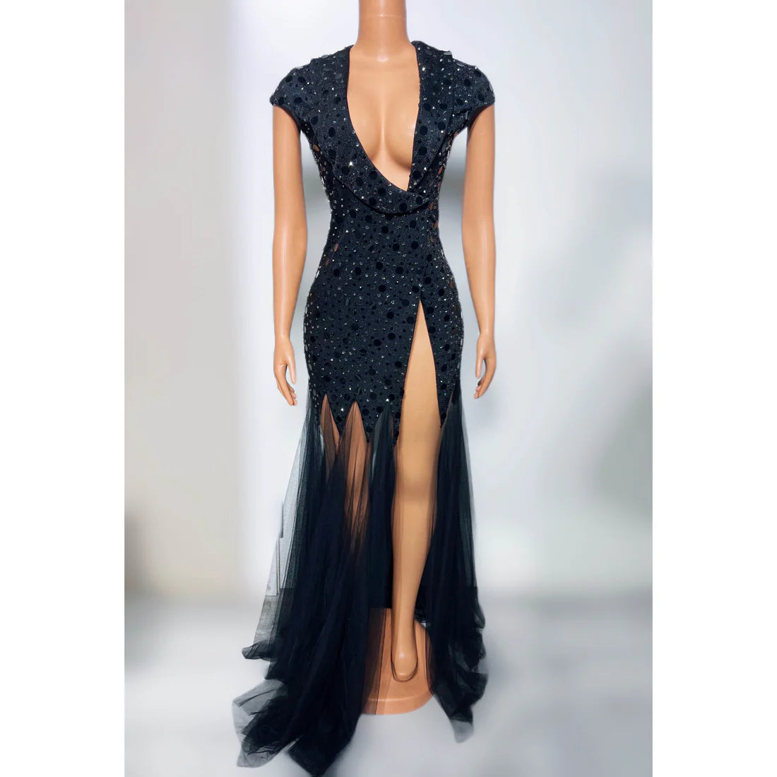 Black Sequined Gala Gown
