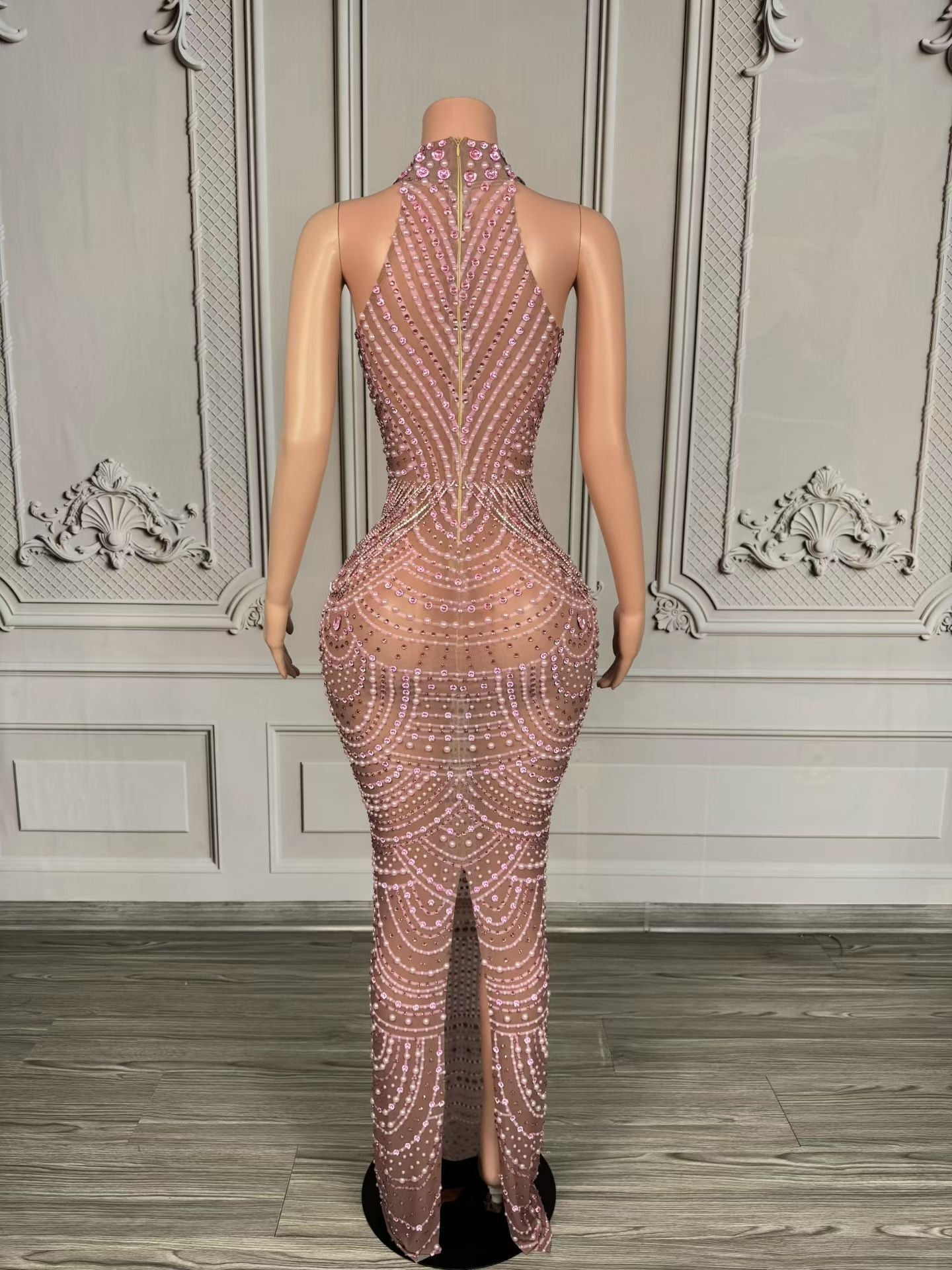 Glimmering Elegance Rhinestone Gown